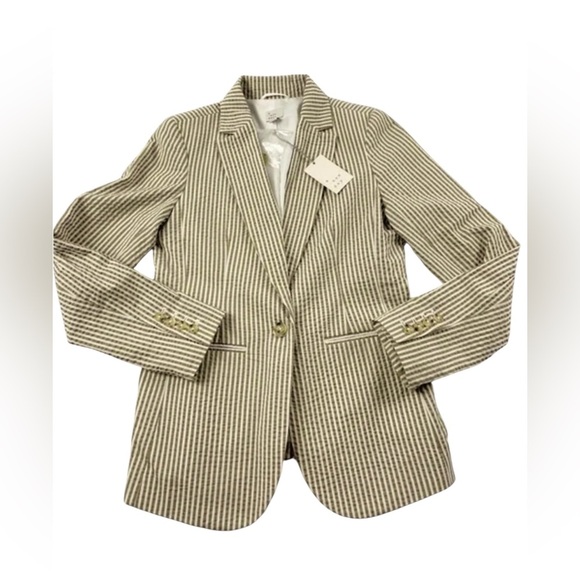A New Day blazer khaki and white striped size 2 - Picture 1 of 9